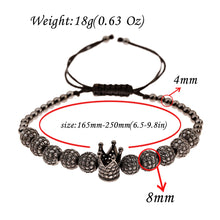 Load image into Gallery viewer, Luxury King Crown Men&#39;s Bead Bracelets
