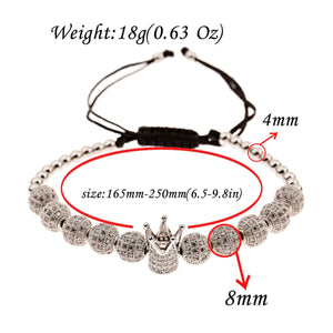 Luxury King Crown Men's Bead Bracelets